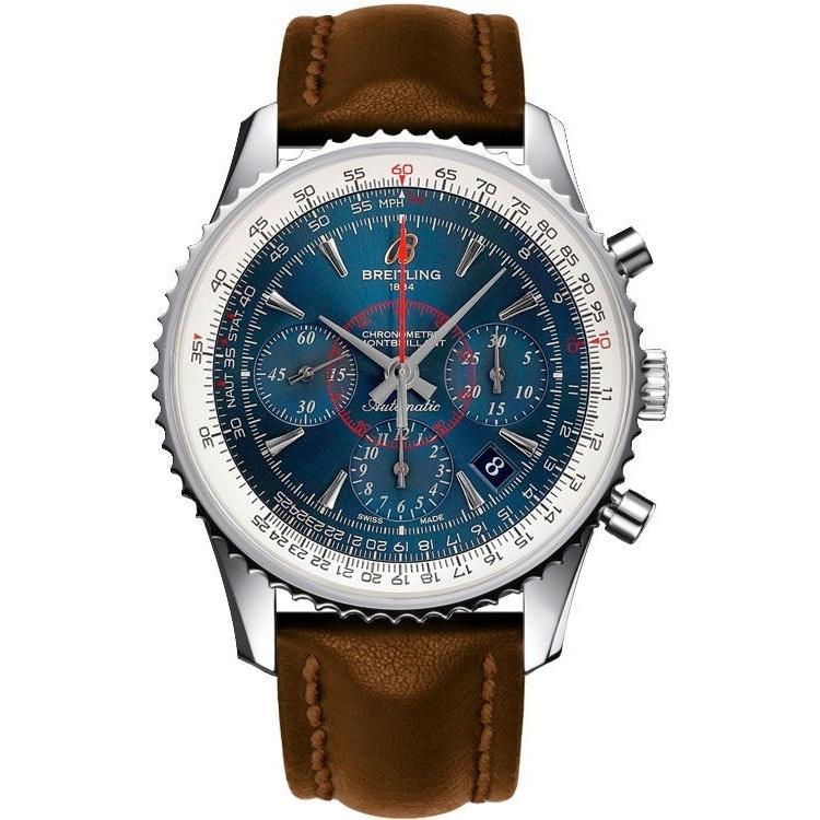 Breitling Men's AB0130C5-C894-431X Montbrillant 01 Chronograph Brown Leather Watch
