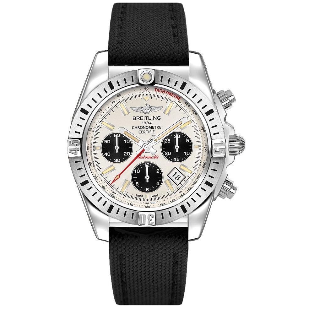 Breitling Men's AB01442J-G787MS Chronomat GMT Chronograph Automatic Black Canvas Watch