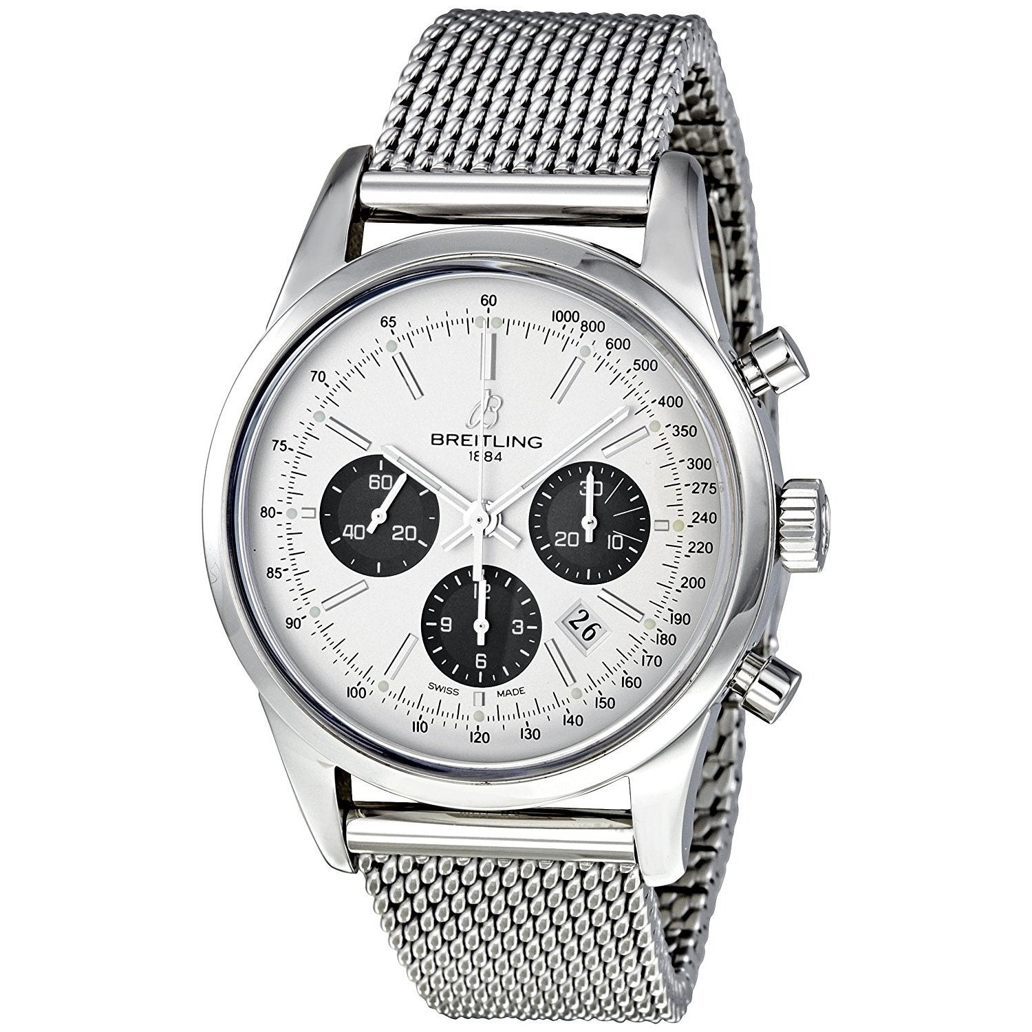 Breitling Transocean Chronograph Stainless Steel Watch AB015212