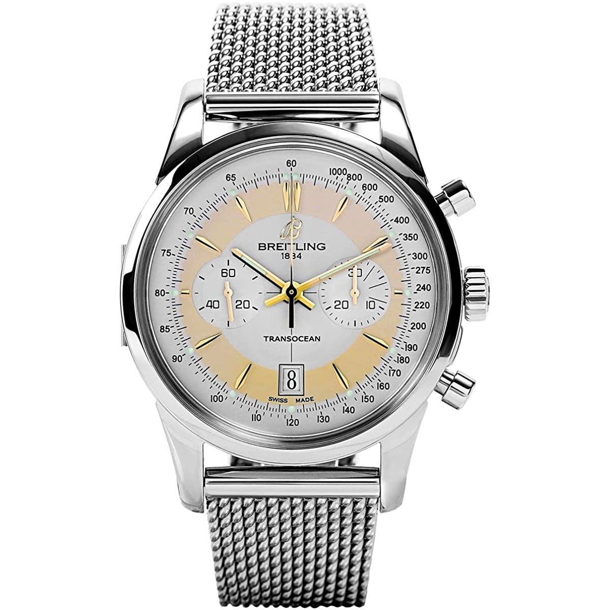Breitling Men&#39;s AB015412-G784-154A Transocean Chronograph Stainless Steel Watch