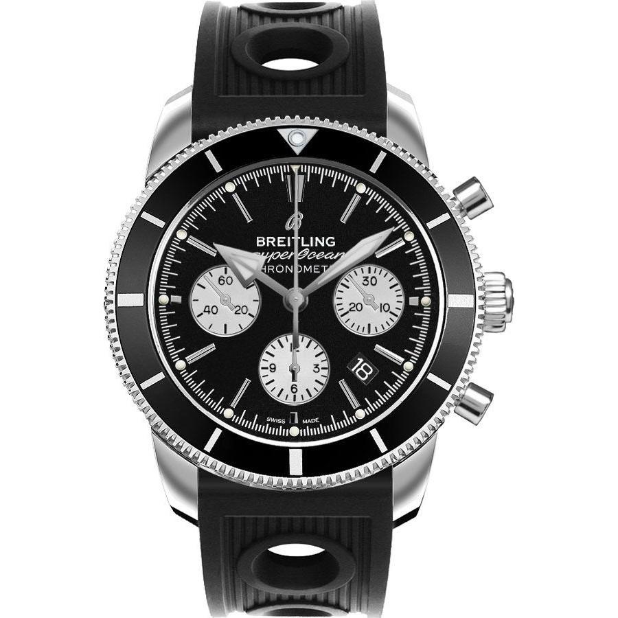 Breitling Men's AB016212-BG82-200S Superocean Heritage II Chronograph Black Rubber Watch