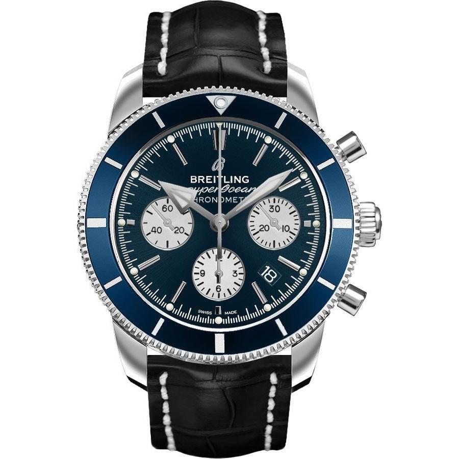 Breitling Men's AB016216-CA07-743P Superocean Heritage II Chronograph Black Leather Watch