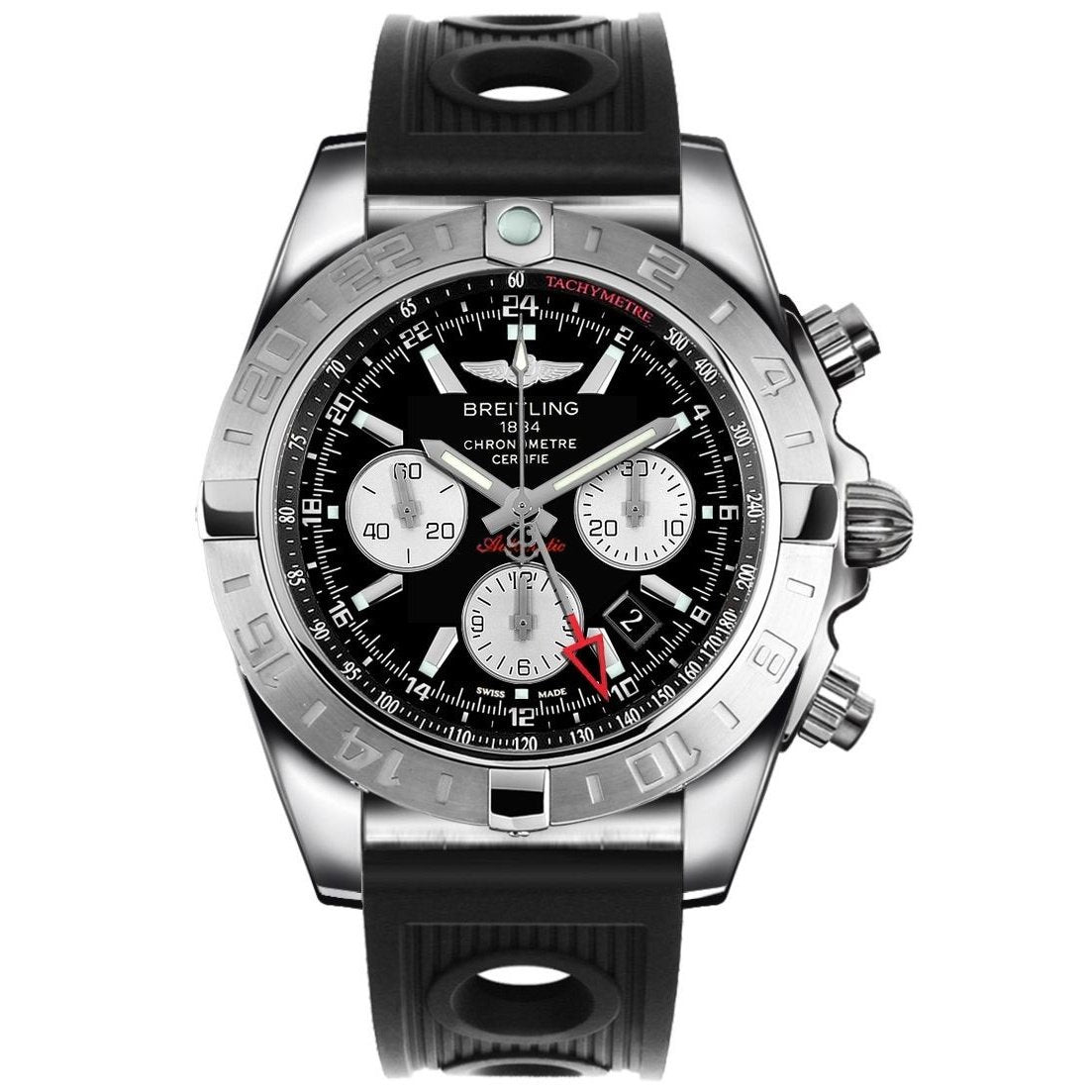 Breitling Men&#39;s AB042011-BB56-200S Chronomat 44 GMT Chronograph Black Rubber Watch