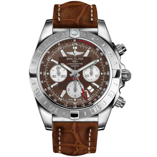 Breitling Men's AB042011-Q589-500P Chronomat 44 GMT Chronograph Brown Leather Watch