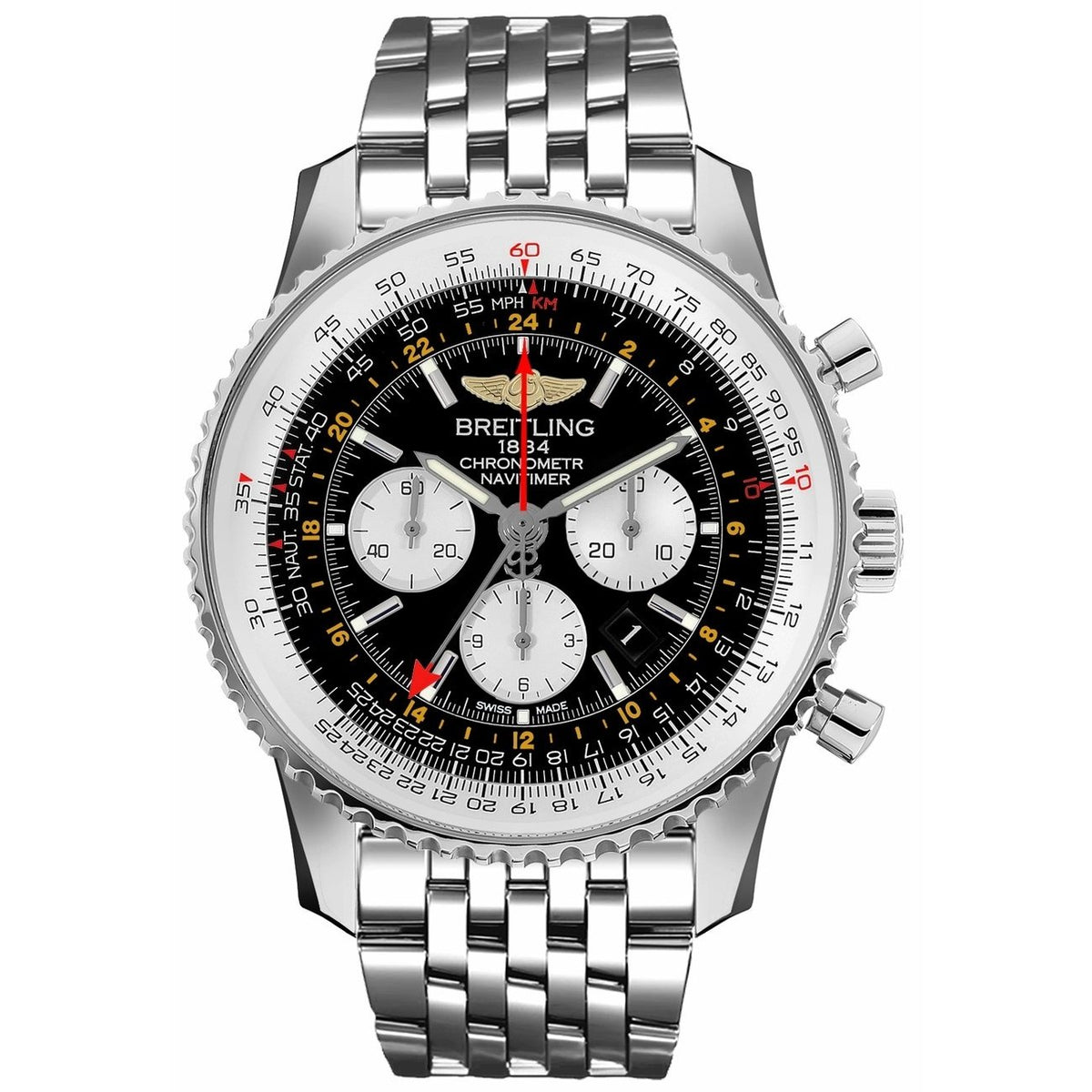 Breitling Men&#39;s AB044121-BD24-453A Navitimer Chronograph Stainless Steel Watch