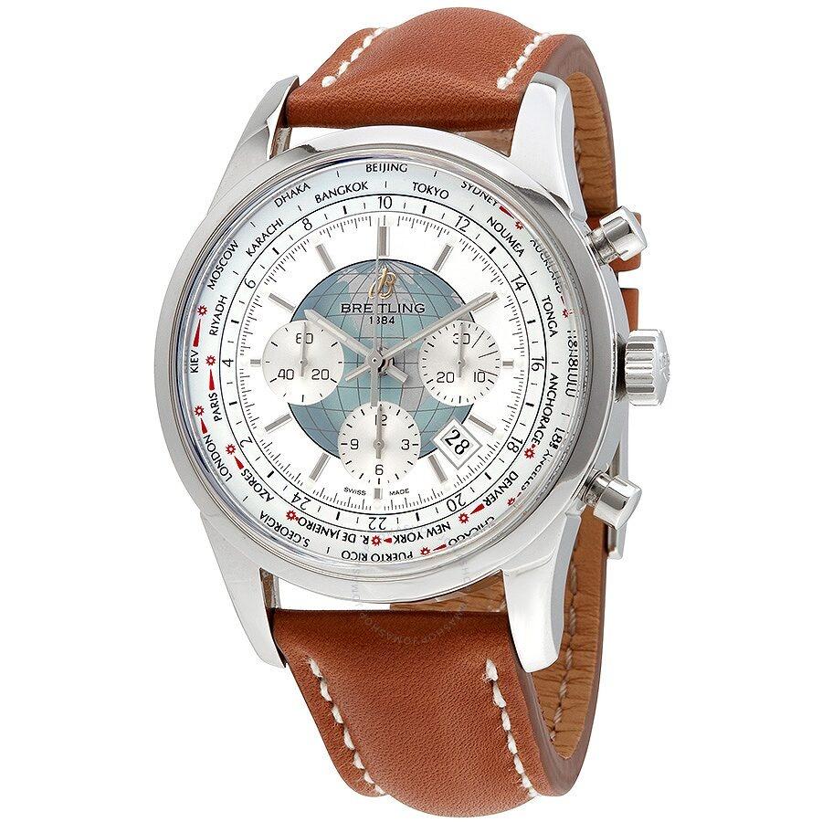 Breitling Men&#39;s AB0510U0-A732-439X Transocean Chronograph Unitime Chronograph Brown Leather Watch