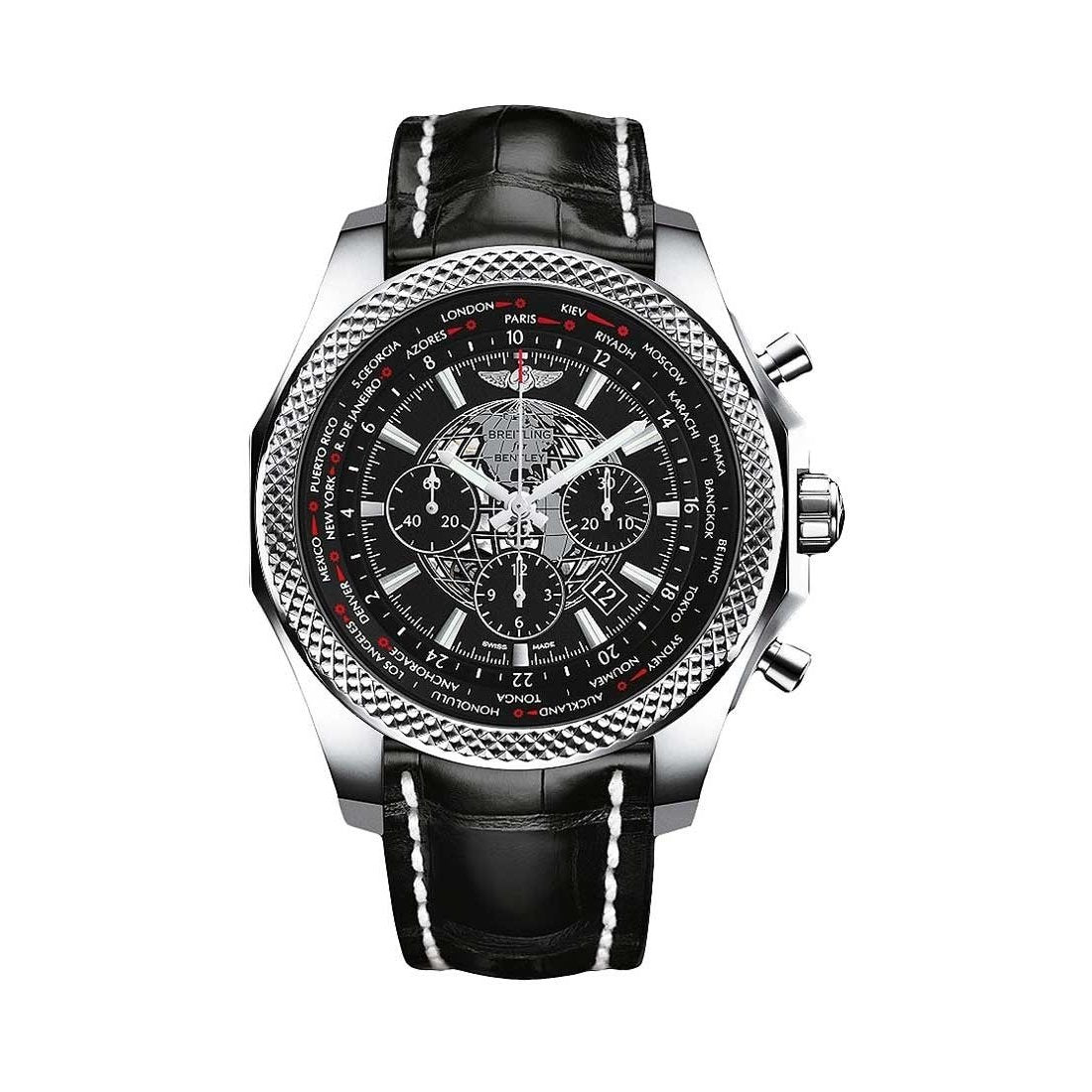 Breitling Men's AB0521U4-BC65-760P Bentley B05 Unitime Chronograph Black Leather Watch