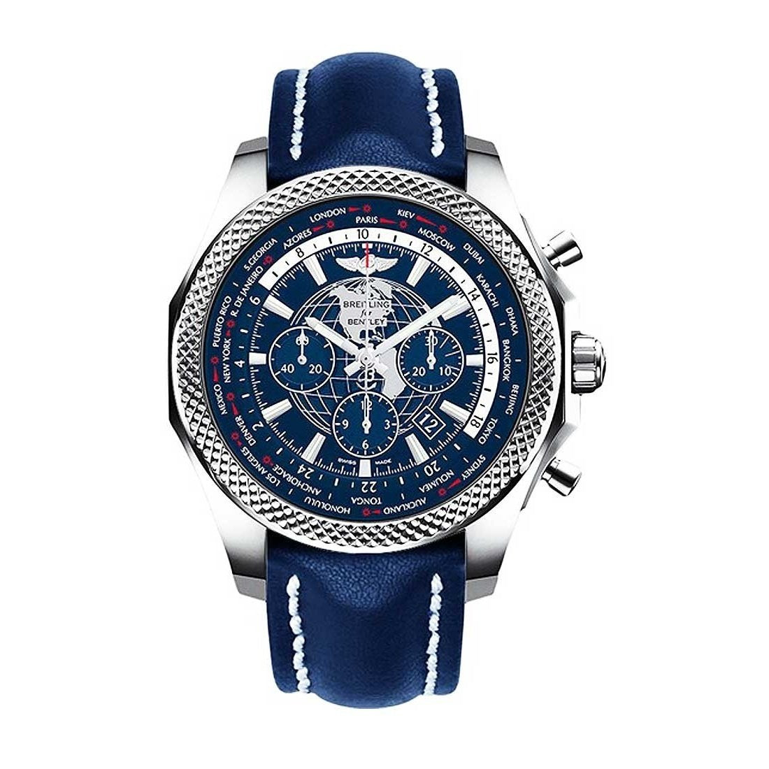 Breitling Men's AB0521V1-C918-101X Bentley B05 Unitime Chronograph Blue Leather Watch