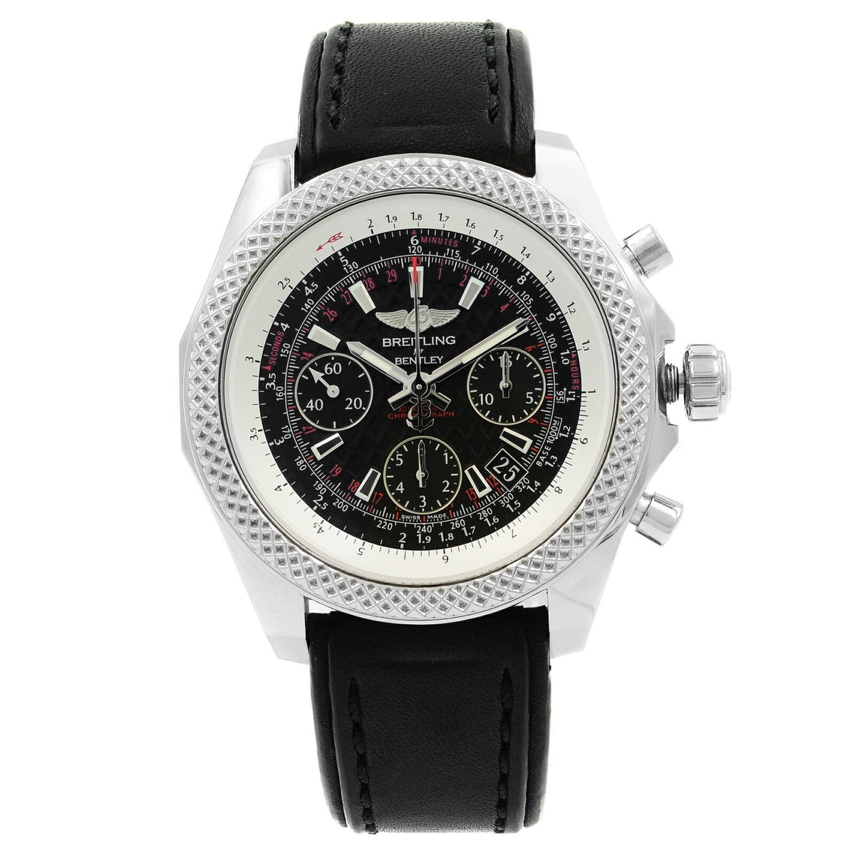 Breitling Men&#39;s AB061221-BD93-480X BentleyÂ  Chronograph Black Leather Watch