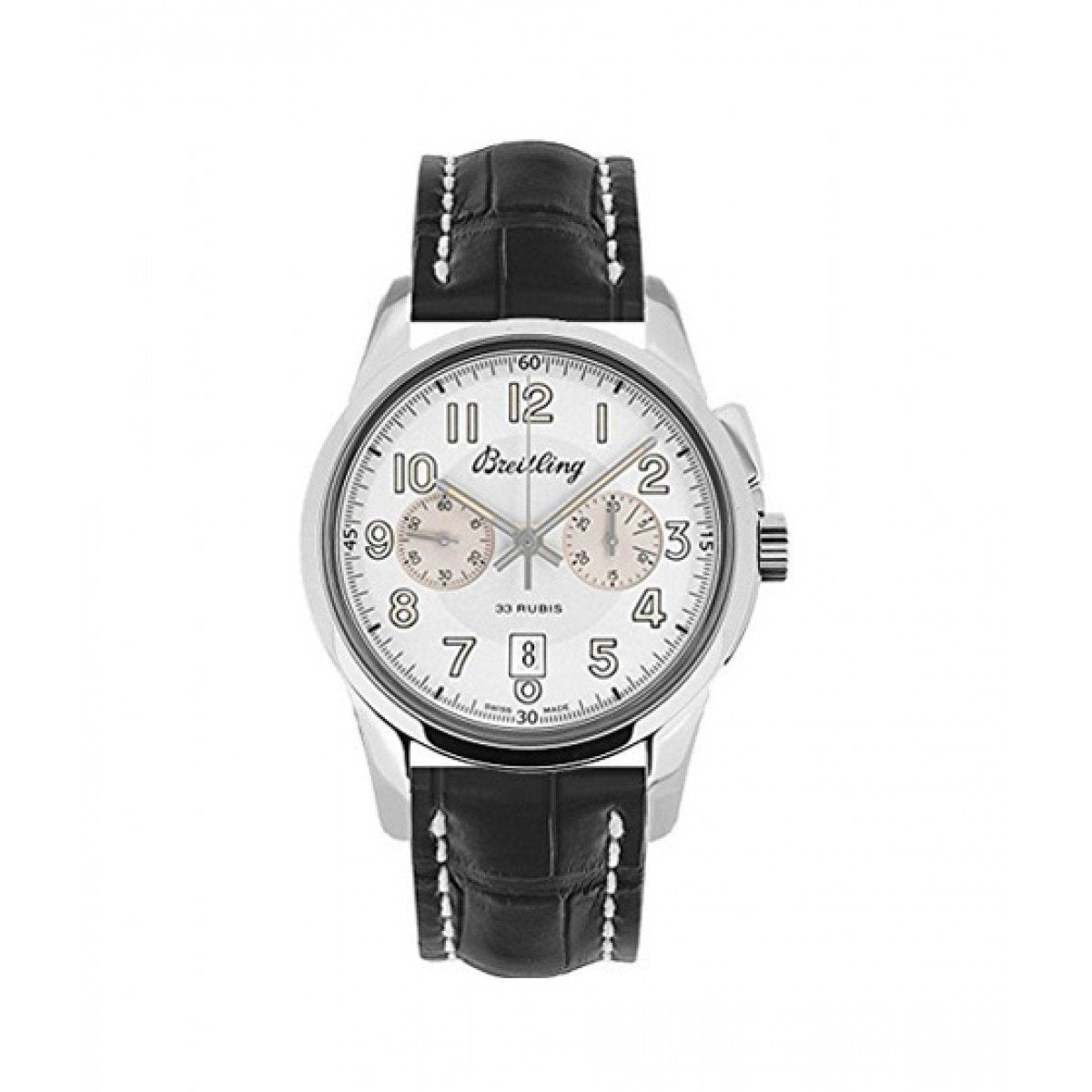 Breitling Men&#39;s AB141112-G799-744P Transocean  Chronograph Black Leather Watch