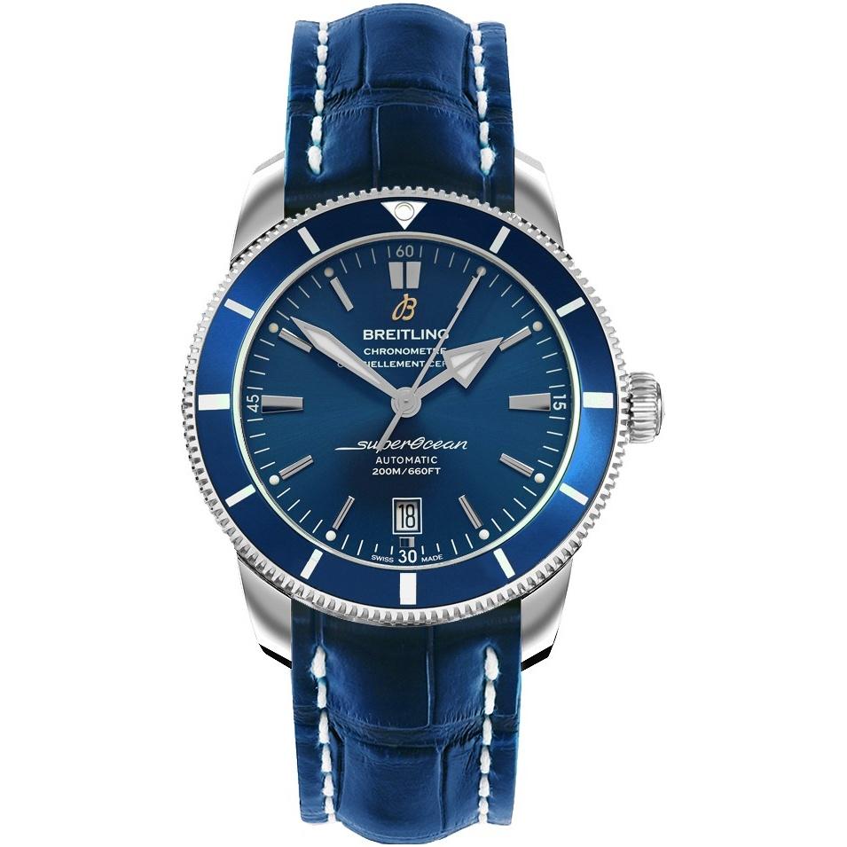 Breitling Men&#39;s AB201016-C960-732P Superocean Heritage II Blue Leather Watch
