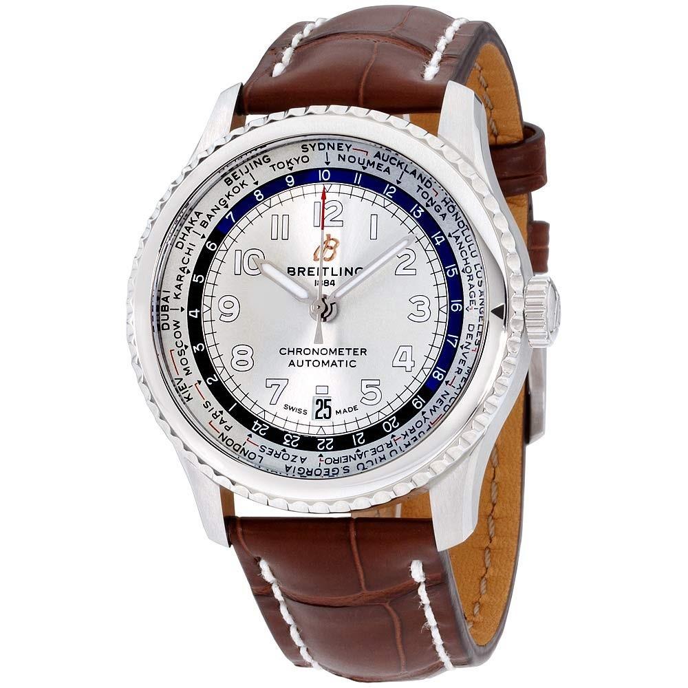 Breitling Men's AB3521U0-G838-1023P Aviator 8 Unitime Brown Leather Watch