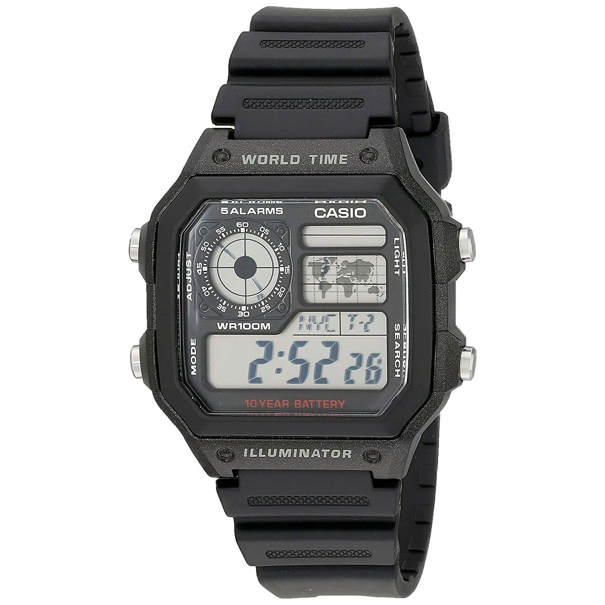 Casio Men&#39;s AE-1200WH-1A Youth Digital Black Resin Watch