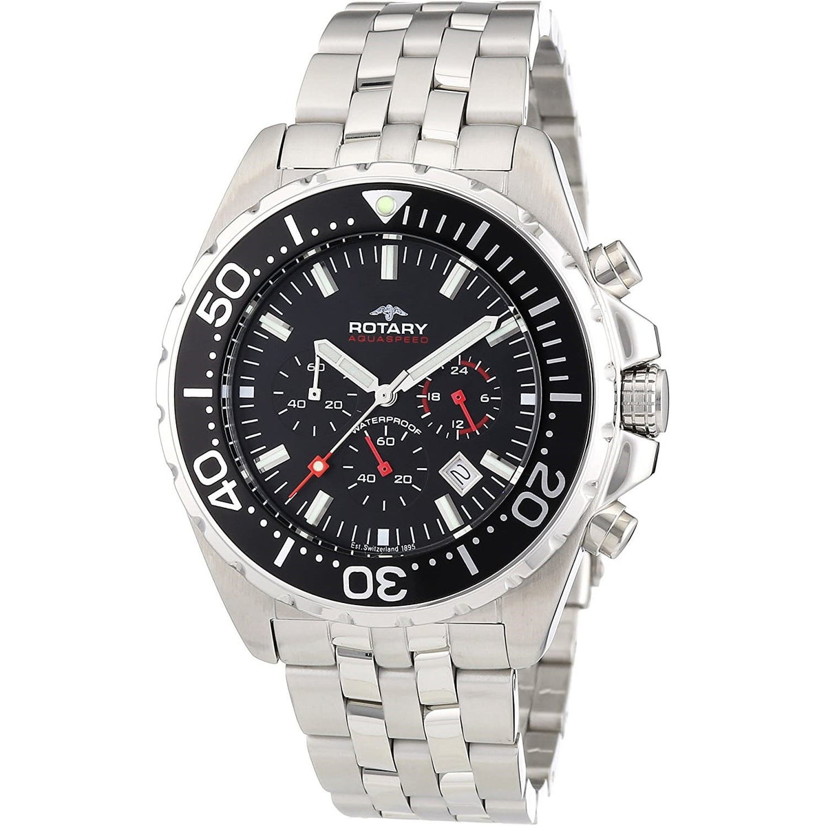 Rotary Men&#39;s AGB00013-C-04 Aquaspeed  Chronograph Stainless Steel Watch