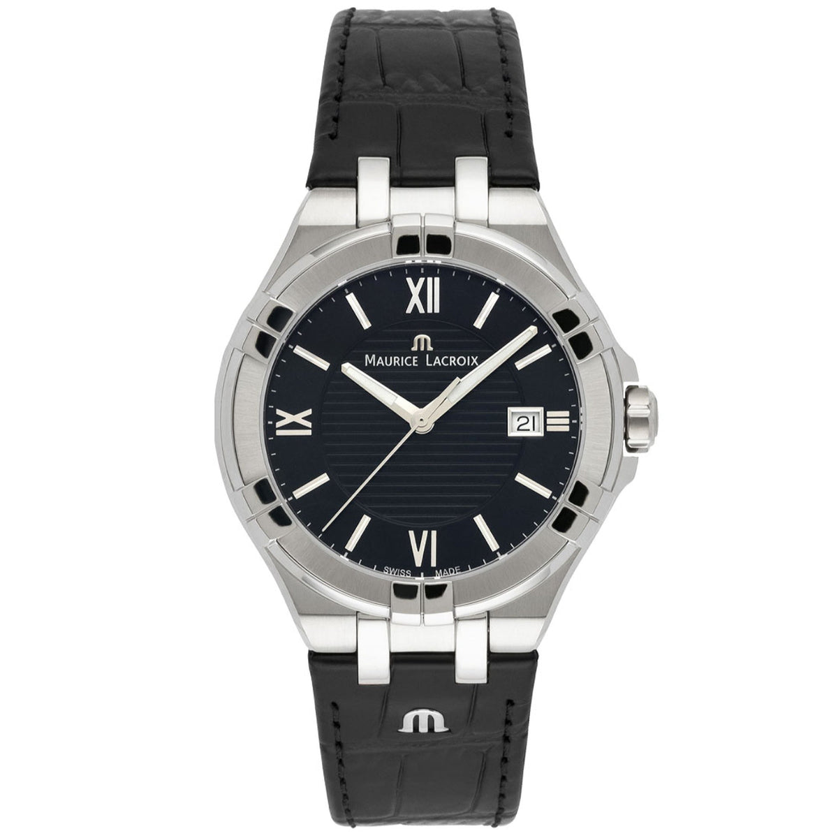 Maurice Lacroix Men's AI1008-SS001-330-1 Aikon Black Leather Watch