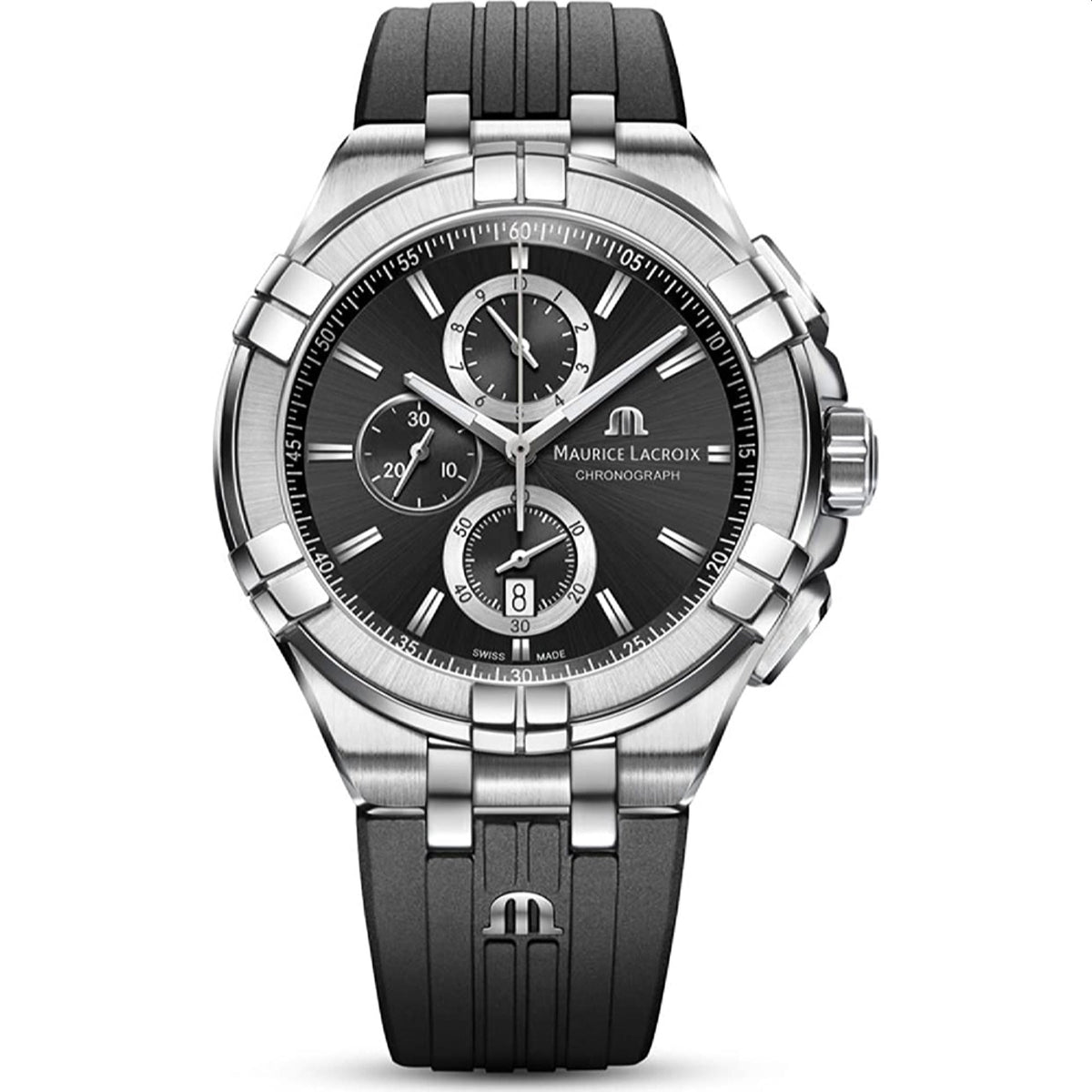 Maurice Lacroix Men's AI1018-SS001-330-2 Aikon Chronograph Black Rubber Watch