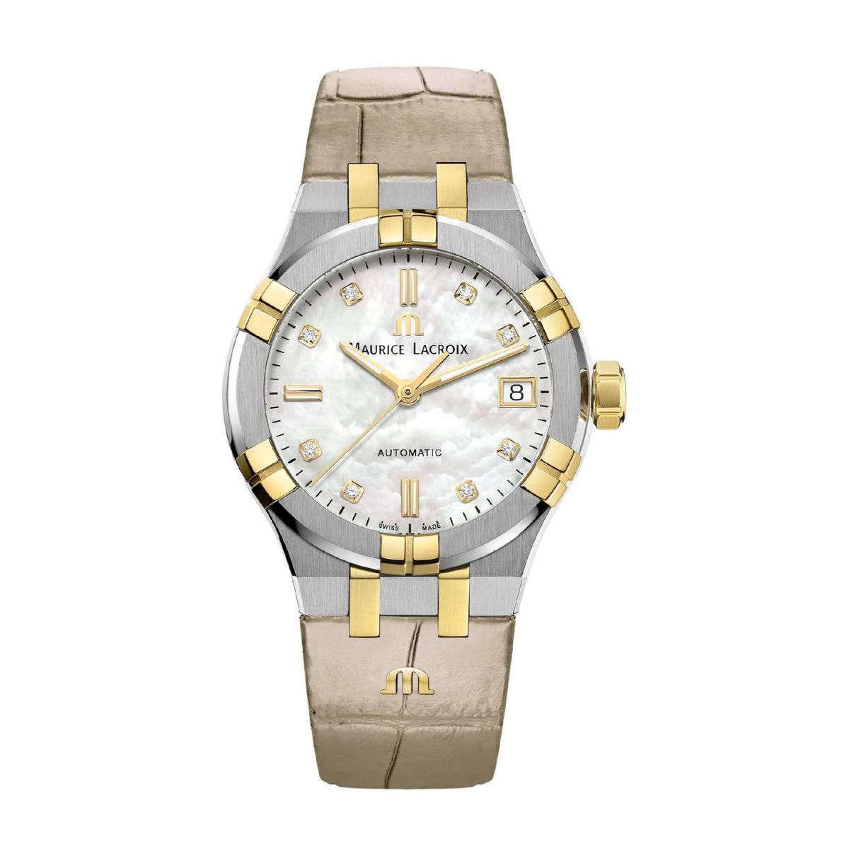 Maurice Lacroix Women's AI6006-PVY11-170-1 Aikon Beige Leather Watch
