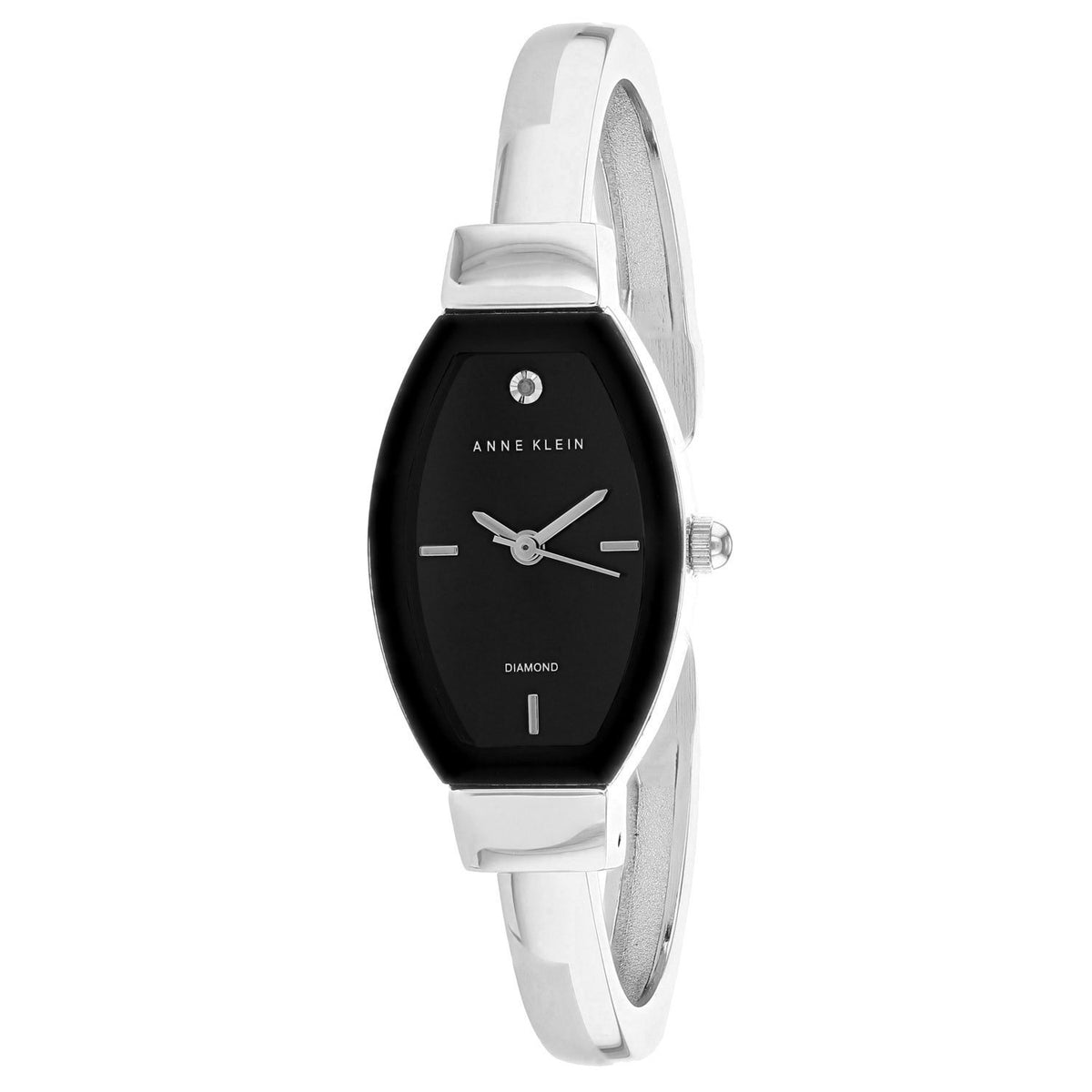 Anne Klein Women's AK-2553BKSV Classic Diamond Stainless Steel Watch