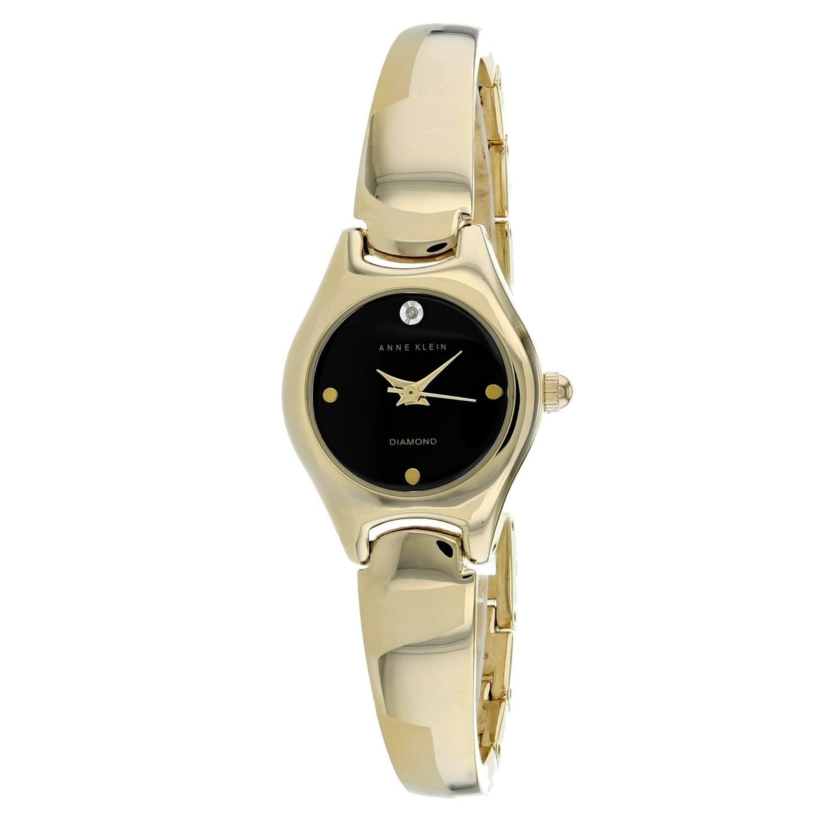 Anne Klein Women's AK-2554BKGB Classic Diamond Gold-Tone Stainless Steel Watch
