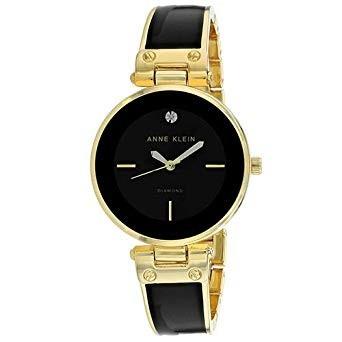 Anne Klein Women&#39;s AK-2898BKGB Classic Crystal Two-Tone Stainless Steel Watch
