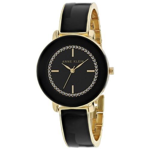 Anne Klein Women&#39;s AK-2908BKGB Classic Crystal Two-Tone Stainless Steel Watch