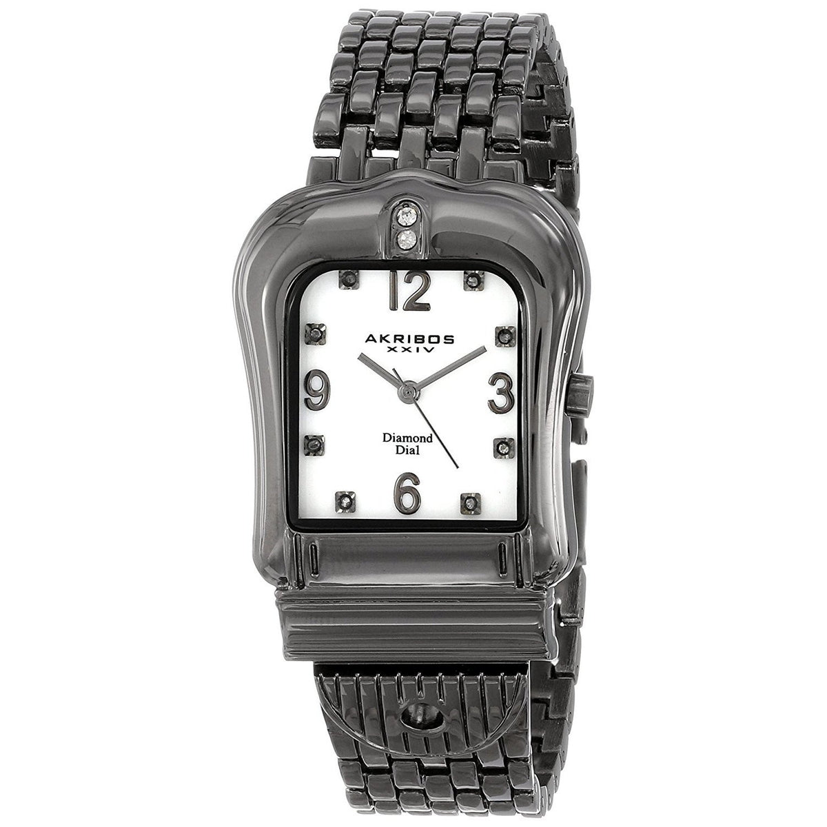 Akribos Women&#39;s AK528BK XXIV Crystal Black Stainless Steel Watch