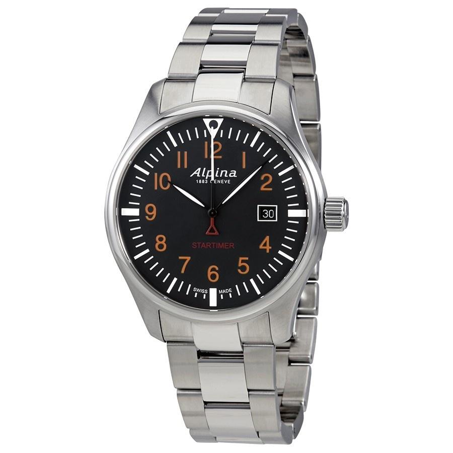 Alpina Men&#39;s AL-240N4S6B Startimer Pilot Stainless Steel Watch