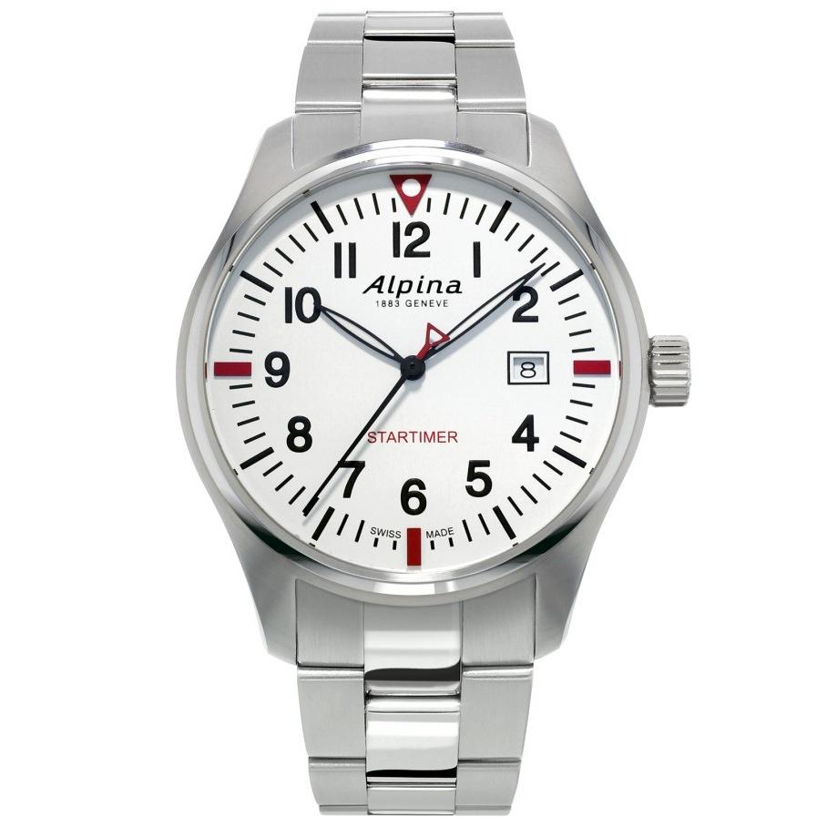 Alpina Men&#39;s AL-240S4S6B Startimer Pilot Stainless Steel Watch