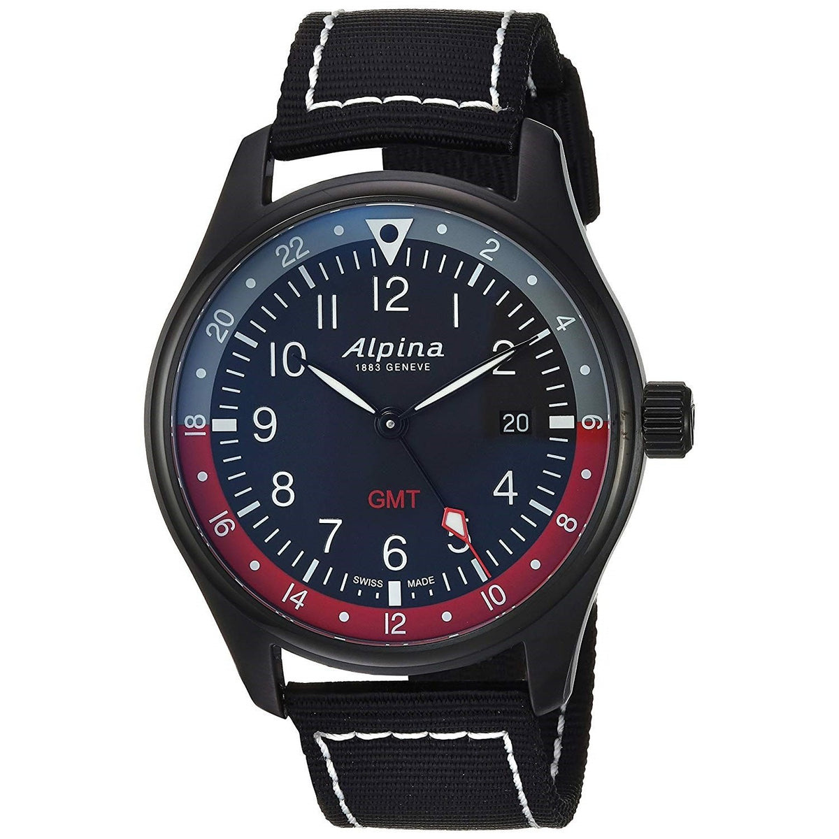 Alpina Men&#39;s AL-247BR4FBS6 Startimer Pilot Grey Nylon Watch