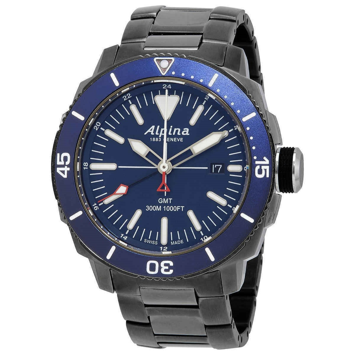 Alpina Men&#39;s AL-247LNN4TV6B Seastrong Diver GMT Grey Titanium Watch