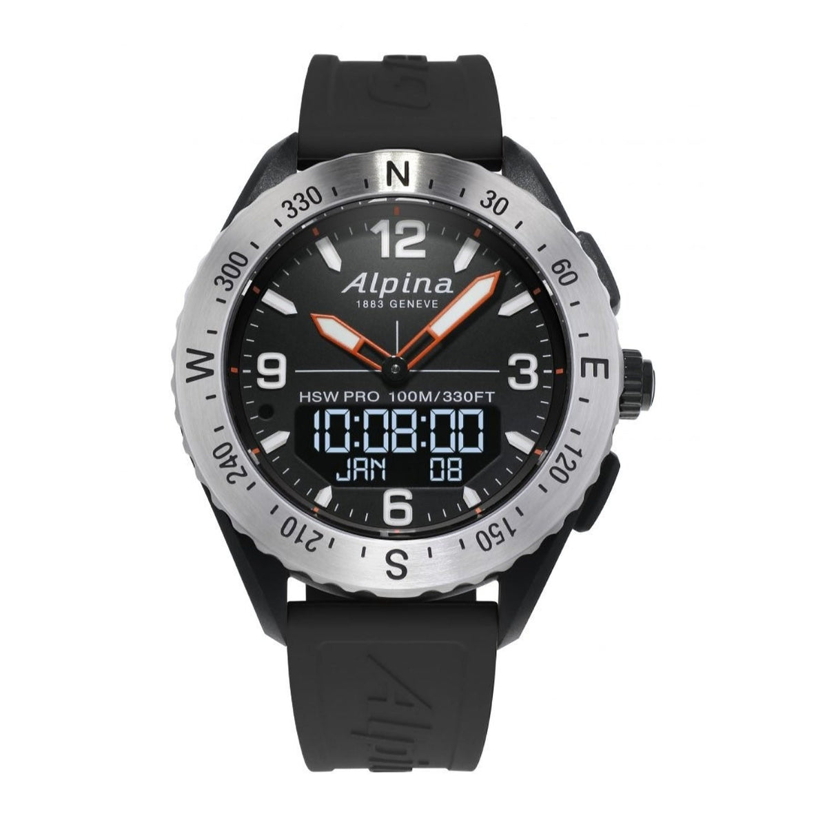 Alpina Men&#39;s AL-283LBBO5SAQ6 Alpiner X Black Rubber Watch