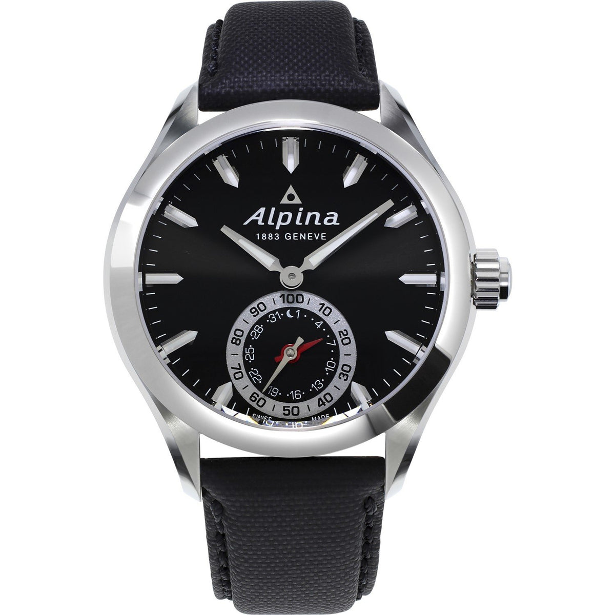 Alpina Men&#39;s AL-285BS5AQ6 Horological Smartwatch Black Leather Watch