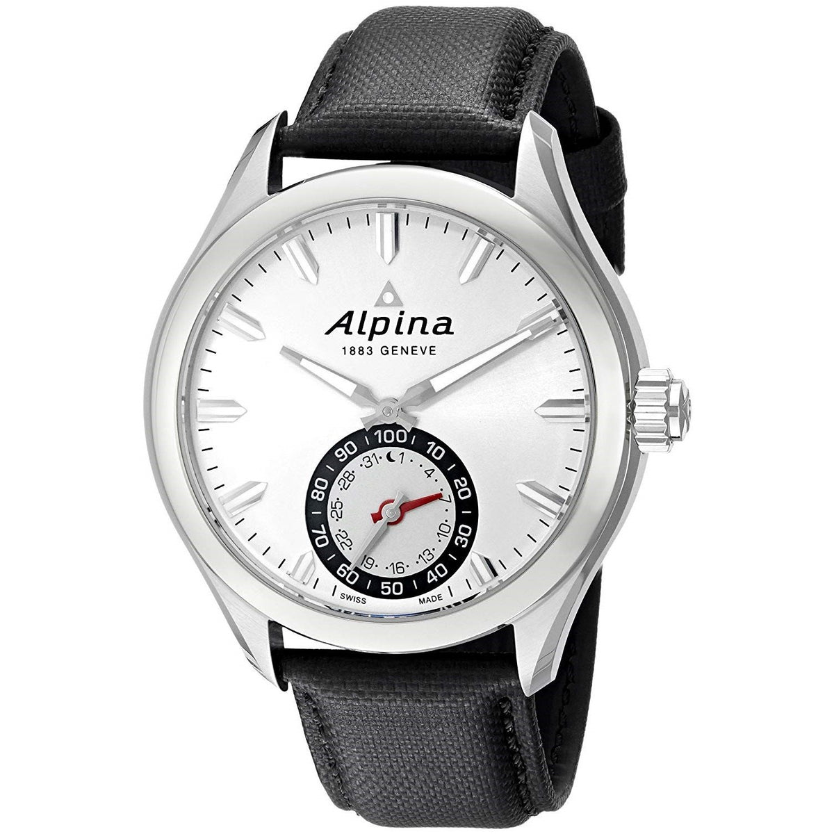 Alpina Men&#39;s AL-285S5AQ6 Horological Smartwatch Black Leather Watch