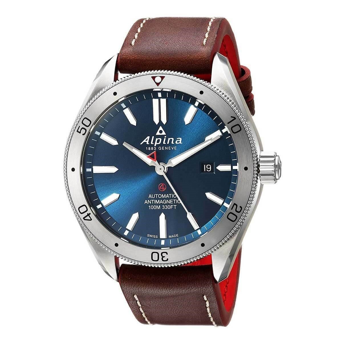 Alpina Men&#39;s AL-525NS5AQ6 Alpiner Brown Leather Watch