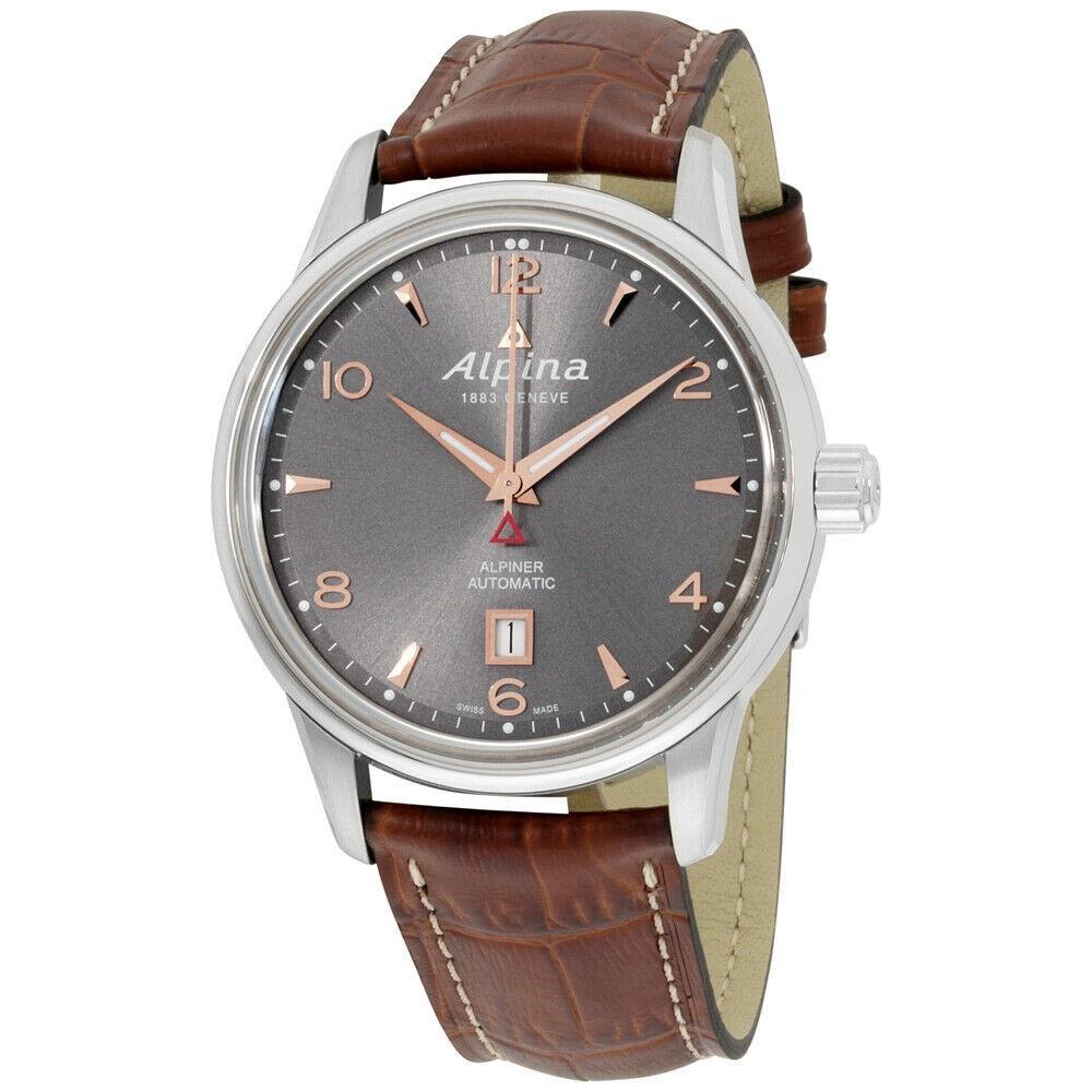 Alpina Men&#39;s AL-525VG4E6 Alpiner Brown Leather Watch