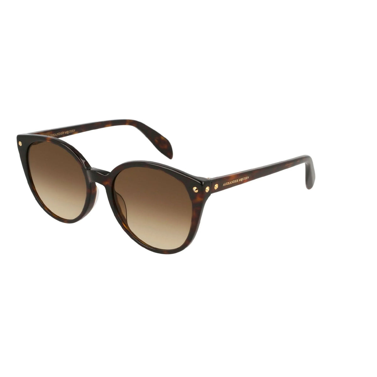 Alexander McQueen Women's Sunglasses Spring Summer Havana Brown CR 39 CR 39 Shiny AM0130S 002