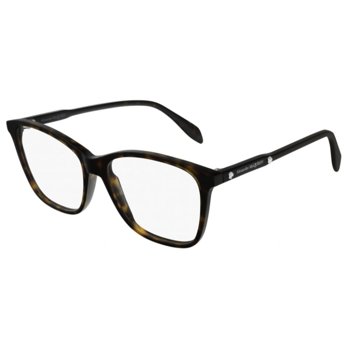 Alexander McQueen Women's Sunglasses Spring Summer Havana Transparent Demo Lens Demo Lens Dark AM0191O 002