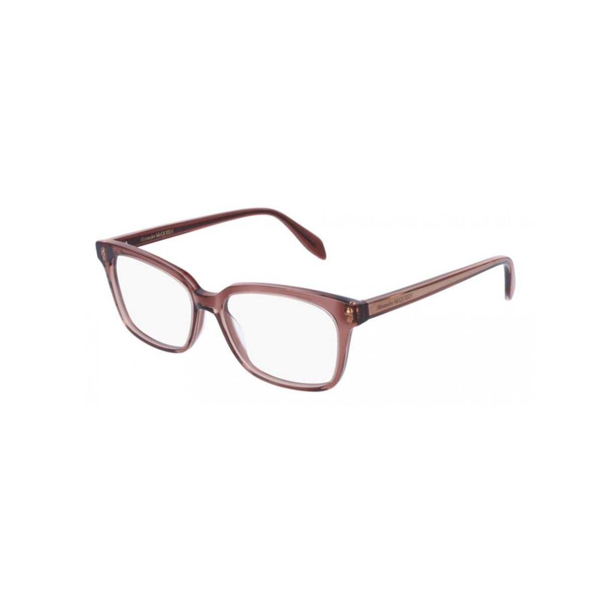Alexander McQueen Women's Sunglasses Fall Winter Brown Transparent Demo Lens Demo Lens Nude AM0243O 003