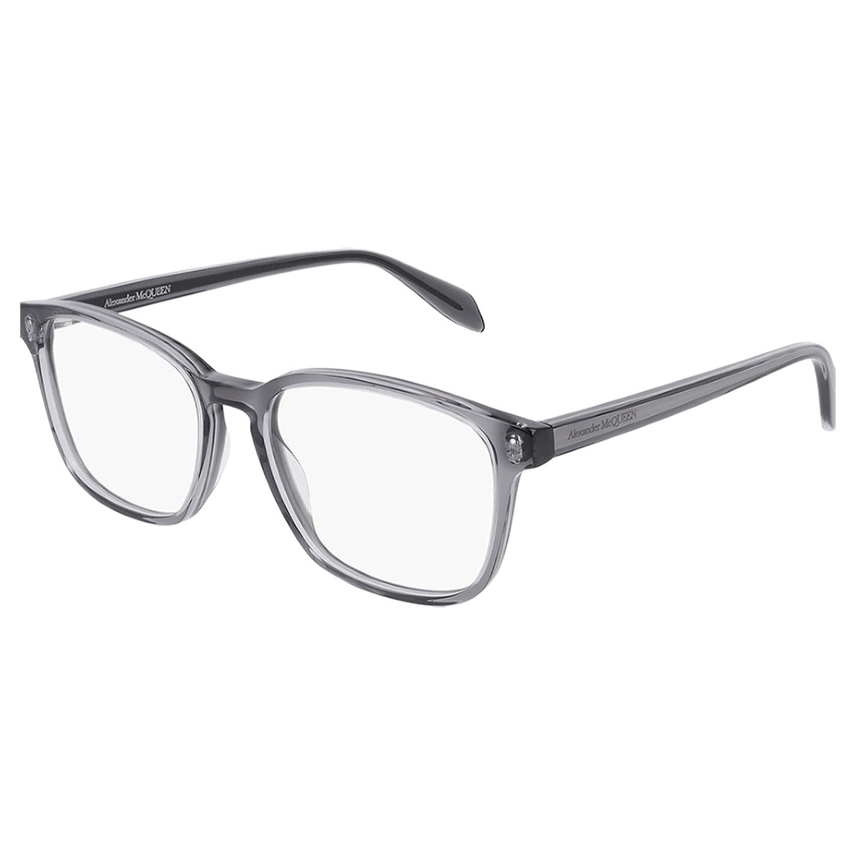 Alexander McQueen Men's Sunglasses Fall Winter Grey Transparent Demo Lens Demo Lens Grey AM0244O 001