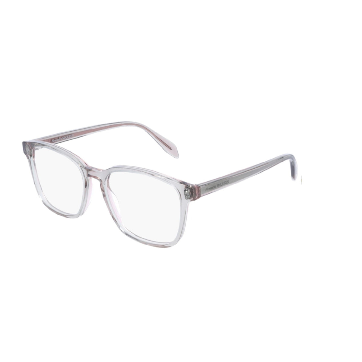 Alexander McQueen Men's Sunglasses Fall Winter Beige Transparent Demo Lens Demo Lens Pink AM0244O 003