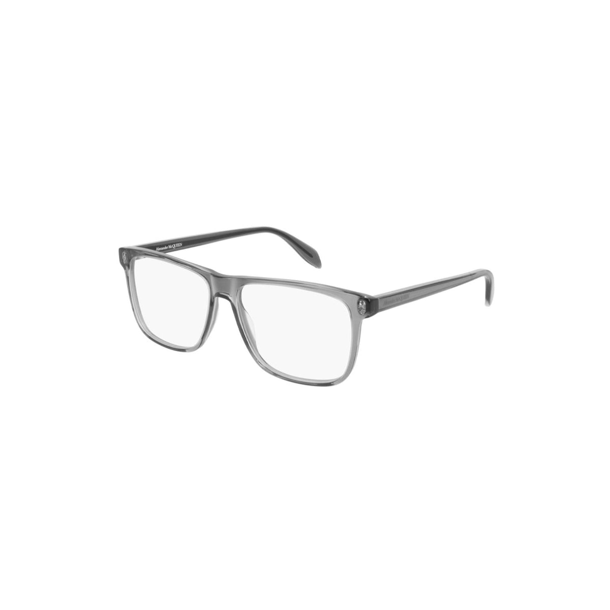Alexander McQueen Men&#39;s Sunglasses Spring Summer Grey Transparent Demo Lens Demo Lens Grey AM0247O 001