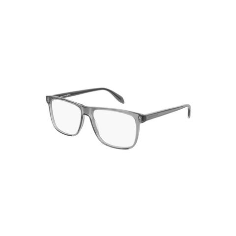 Alexander McQueen Men's Sunglasses Spring Summer Grey Transparent Demo Lens Demo Lens Grey AM0247O 001
