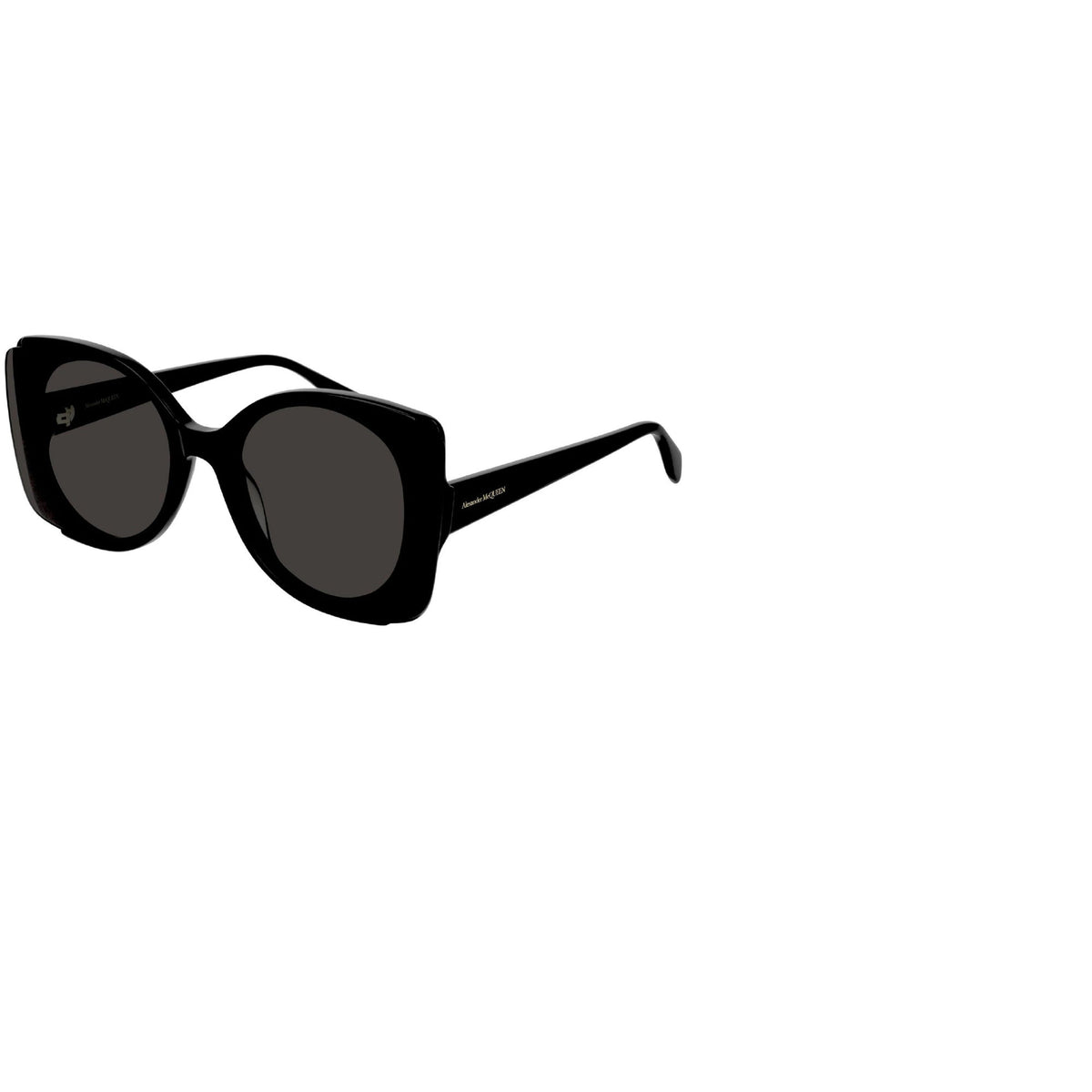 Alexander McQueen Women's Sunglasses Spring Summer Black Grey Nylon Nylon Shiny AM0250S 001