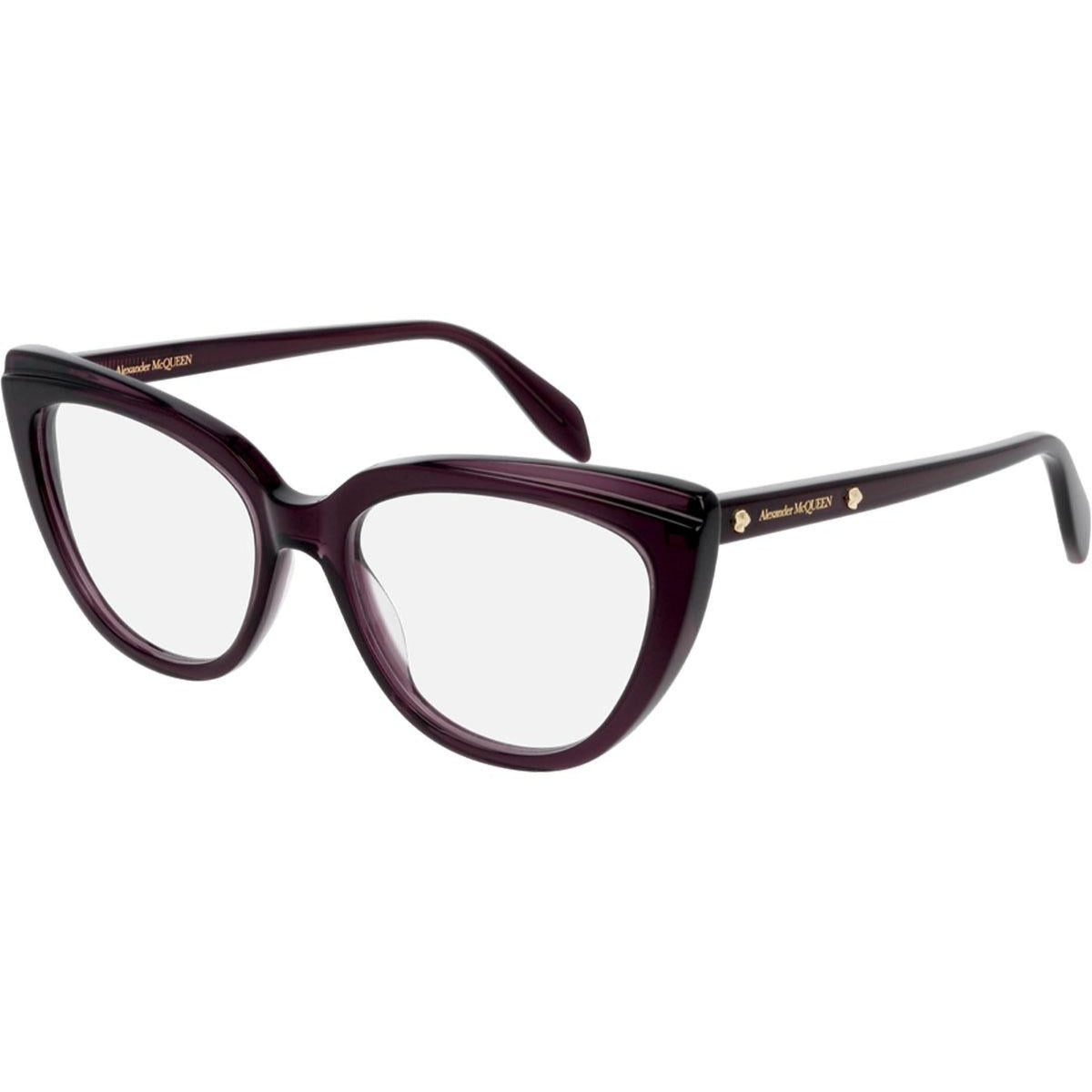 Alexander McQueen Women's Sunglasses Spring Summer Violet Transparent Demo Lens Demo Lens Transparent AM0253O 003