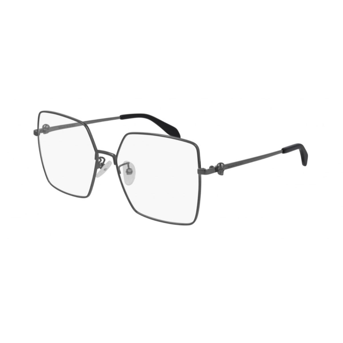Alexander McQueen Women's Sunglasses Fall Winter Ruthenium Transparent Demo Lens Demo Lens Dark AM0276O 001
