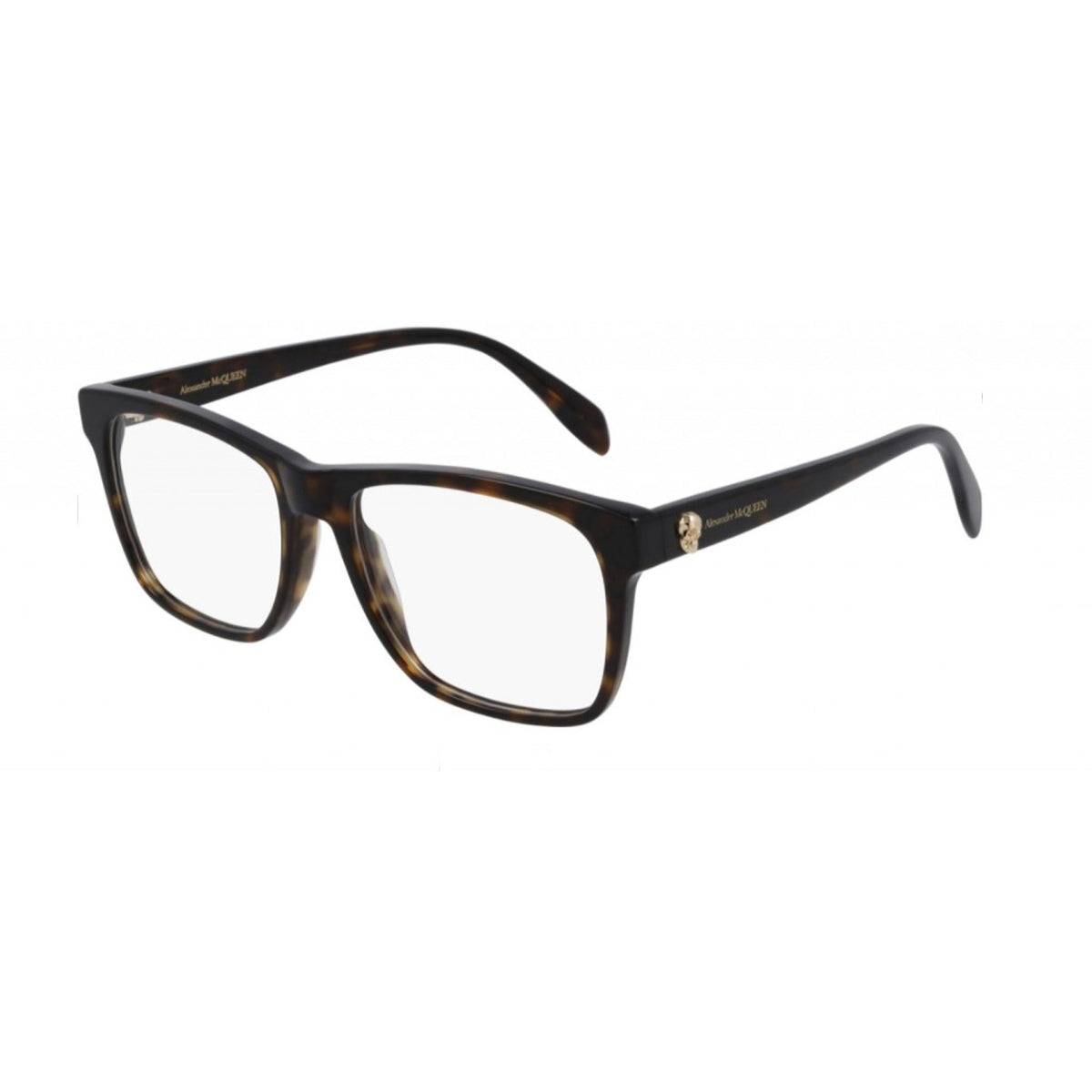Alexander McQueen Men's Sunglasses Fall Winter Havana Transparent Demo Lens Demo Lens Dark AM0282O 002