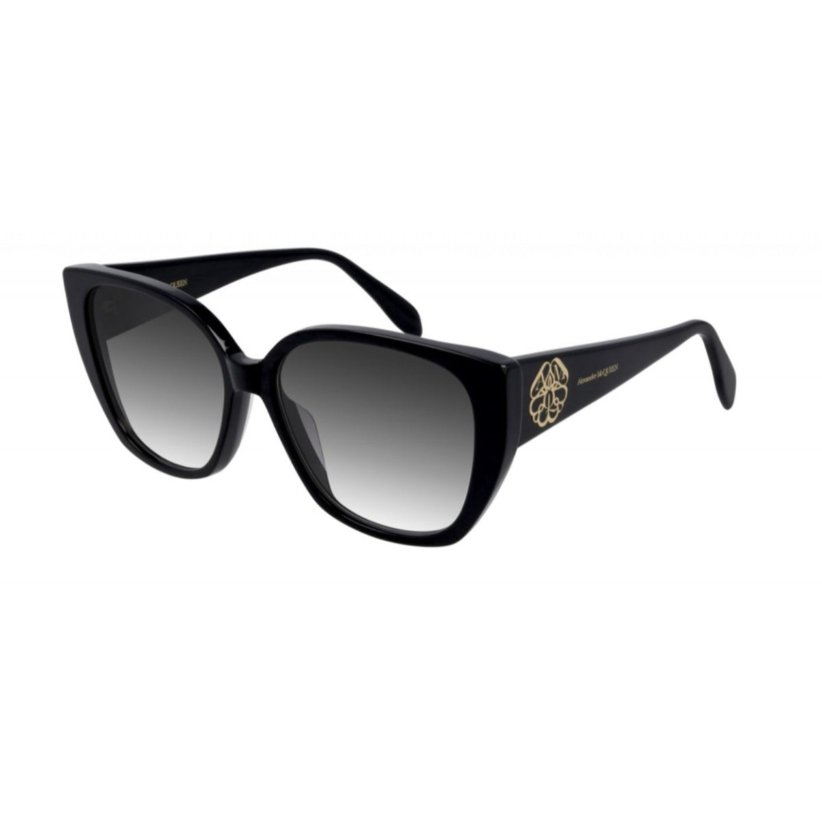 Alexander McQueen Women's Sunglasses Fall Winter Black Grey Nylon Nylon Shiny AM0284S 002