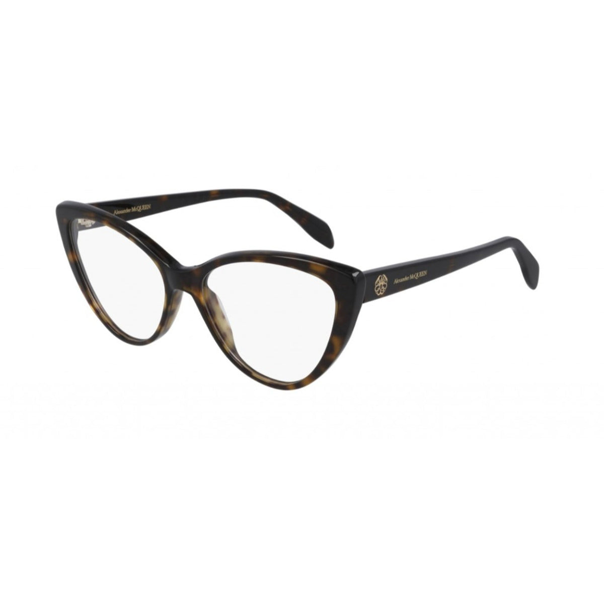 Alexander McQueen Women's Sunglasses Fall Winter Havana Transparent Demo Lens Demo Lens Dark AM0287O 002