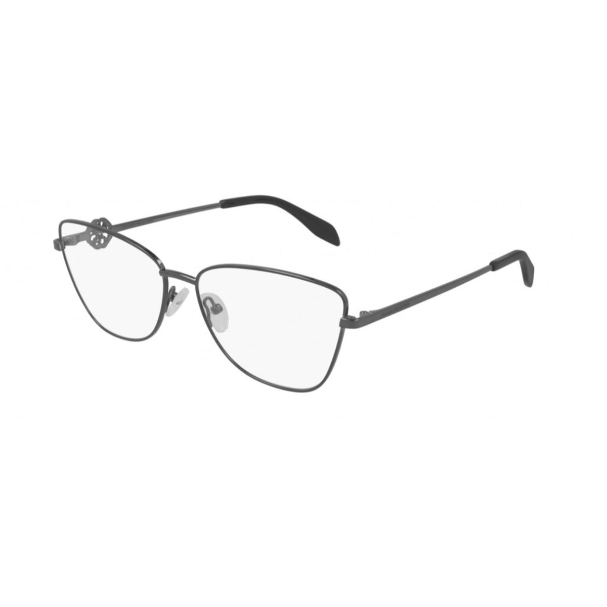 Alexander McQueen Women's Sunglasses Fall Winter Ruthenium Transparent Demo Lens Demo Lens Dark AM0290O 001