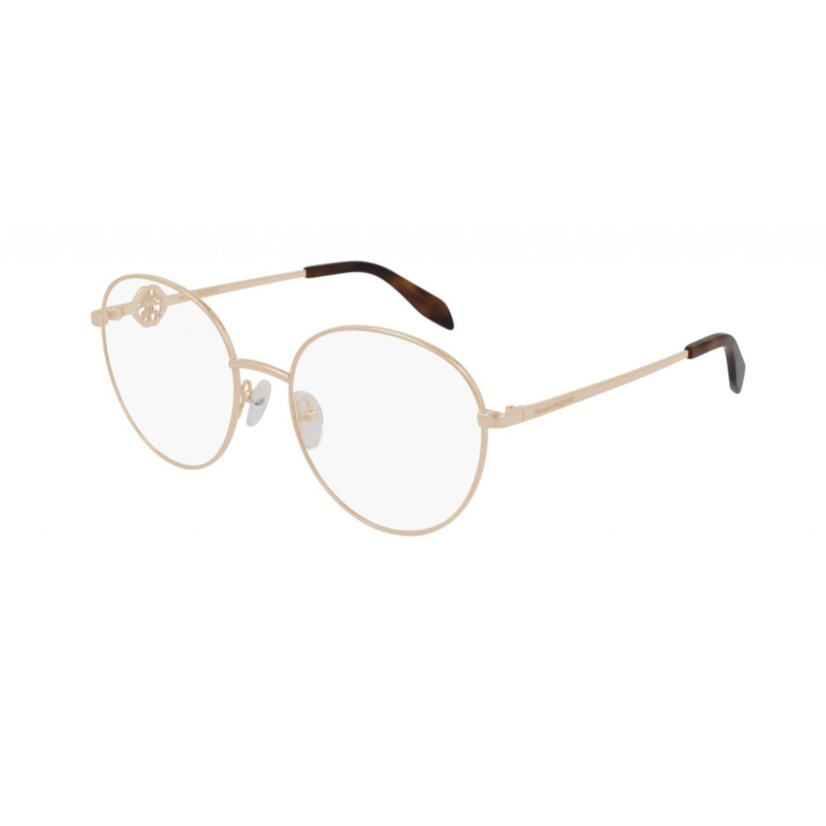 Alexander McQueen Women's Sunglasses Fall Winter Gold Transparent Demo Lens Demo Lens Pink AM0291O 003
